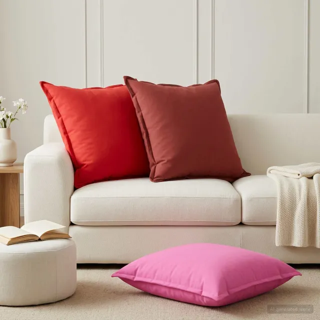 vidaXL Kussensloop 6 st HOUTEN Roze 65 x 65 cm Polyester