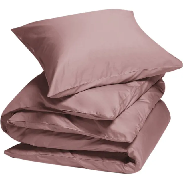 Yumeko dekbedovertrek katoensatijn poederroze 140x220 + 1/60x70 - Bio, eco & fairtrade Blush Rose