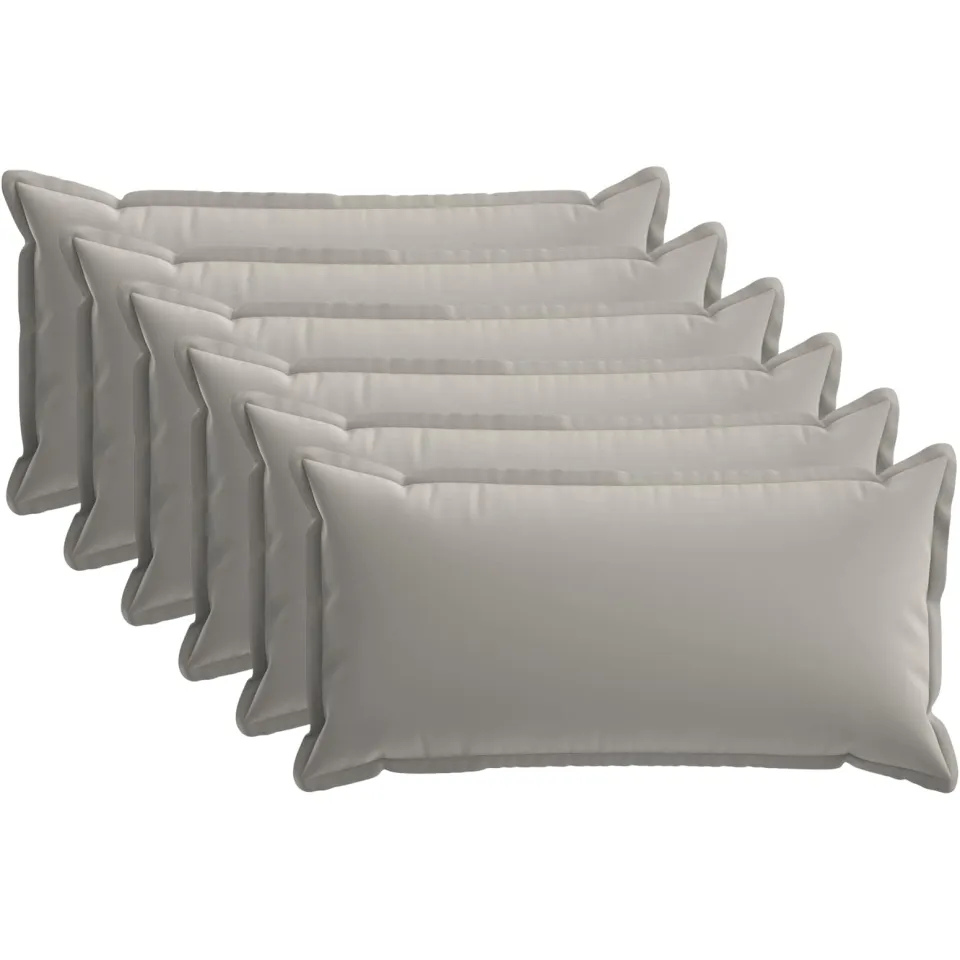 vidaXL Kussensloop 6 st HOUTEN Grijs 40 x 70 cm Polyester