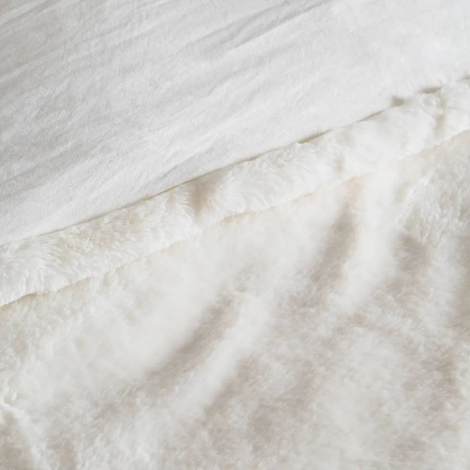 NOUS Living fur 2-persoons dekbedovertrek 200x220 cm - offwhite, foto 7