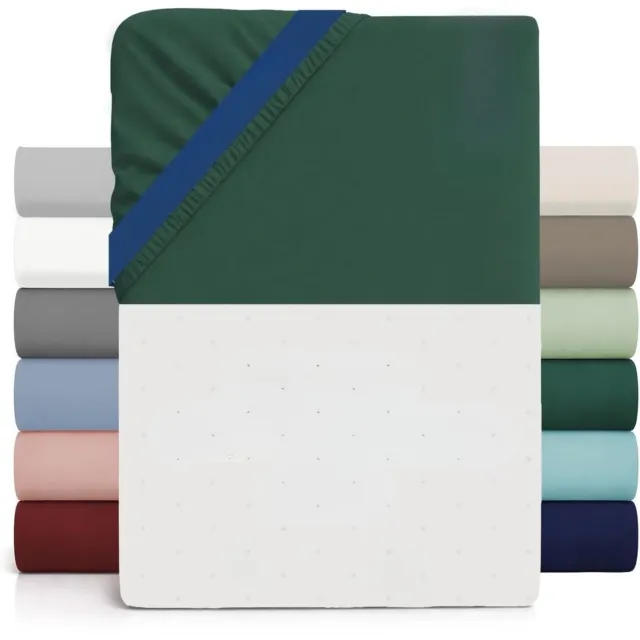 NbyMe Matrasovertrek 180x200 - Hoeslaken - Matrashoes - Super Zacht - Matrasbeschermer Benzine Groen