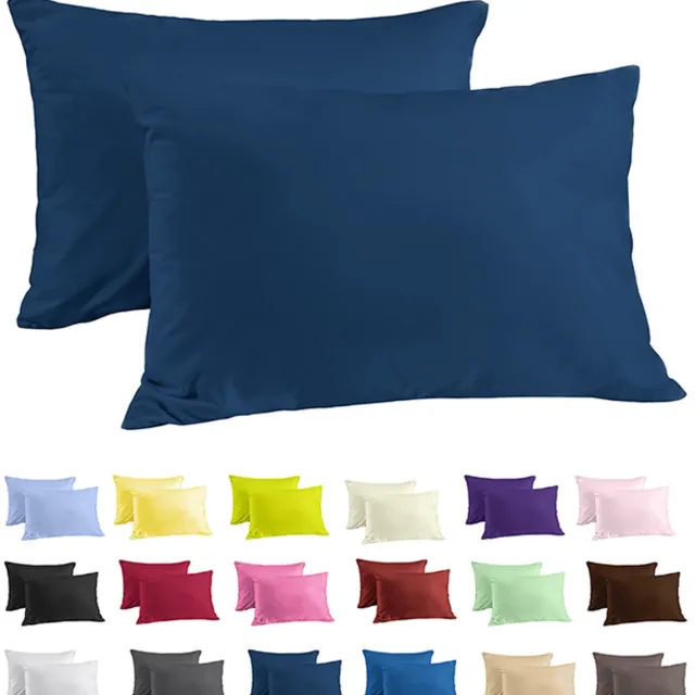 Zavelo Katoen Kussenslopen Basics Marine (set van 2)-60 x 70 cm (standaard)