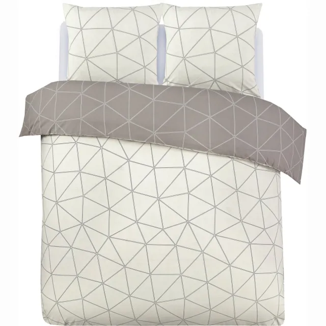VISION home VISION Hugo - Tweezijdig omkeerbaar Dekbedovertrekset - 100% katoen: zacht en soepel - Dekbedovertrek met 2 bijhorende slopen - Beige - Oekotex gecertificeerd