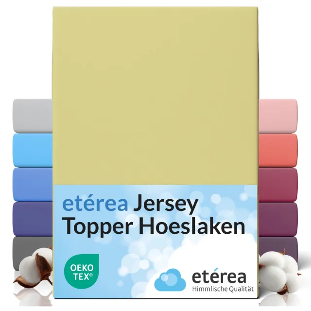 etérea Himmlische Qualität etérea Topper Jersey Hoeslaken 140x200 - 160x200 cm Oekotex Made in Green - 100% katoen - Munt