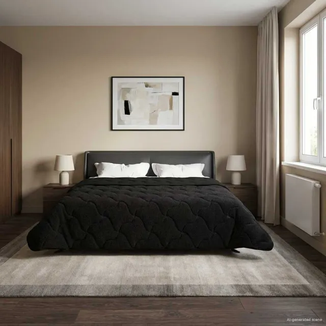 vidaXL Zomer Dekbed 240 x 220 cm Zomer Zwart
