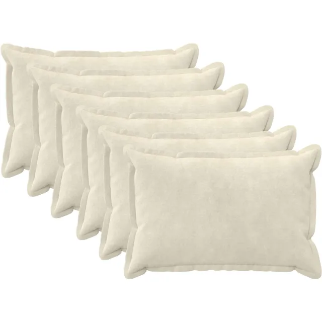 vidaXL Kussensloop 6 st HOUTEN Crèmekleurig 50 x 70 cm
