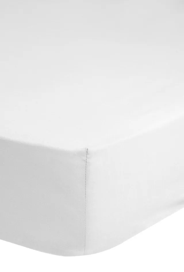 Good Morning hoeslaken effen kleur - Lits jumeaux 180x220 cm - Wit - 100% Katoen renforce