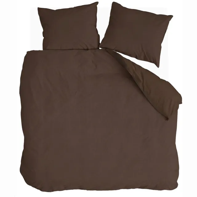BYRKLUND Dekbedovertrek Quiet Cozy - 240x220 - 100% Katoen (BCI) - Chocolate Brown