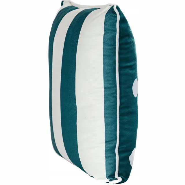 Chic Home Decoratieve Kussenhoes 45x45 cm - Dubbelzijdig Velours met Strepen & Stippen Turquoise