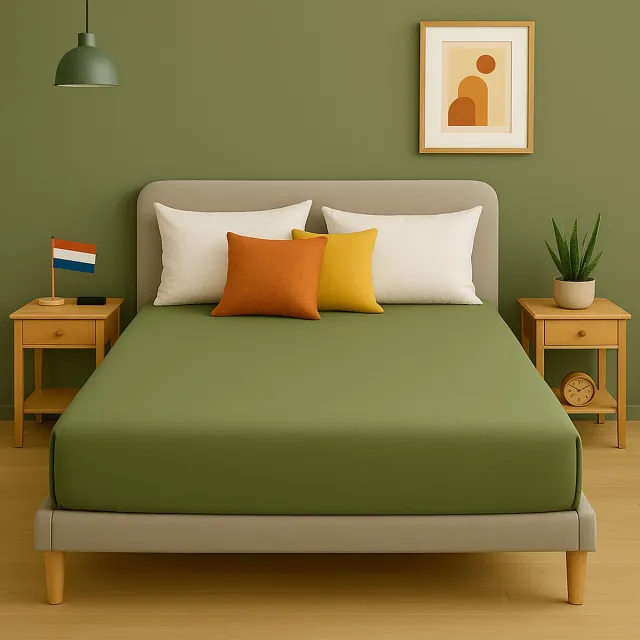 Saphira ESSENTIALS Badstof Hoeslaken – Groen – 160x200 cm – 30 cm Matrashoogte – 80% Katoen / 20% Polyester – 360° Rondom Elastiek – Luxe Comfort & Perfecte Pasvorm