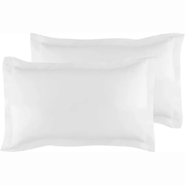Unyqoos Set van Twee Luxe Kussenslopen van Egyptisch Katoen voor Kingsize Bedden Wit/Weelderige tuin