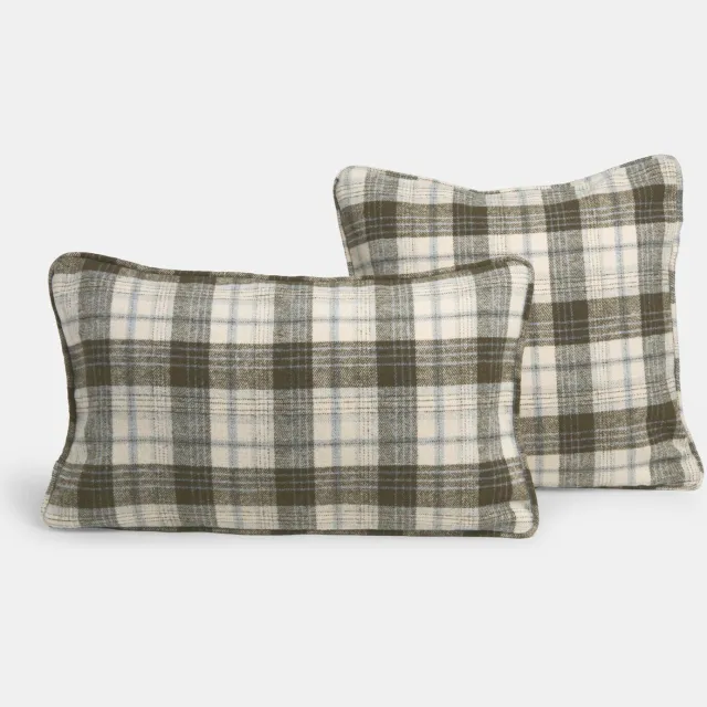 Loberon Kussenhoes set van 2 Harvie bruin/crème