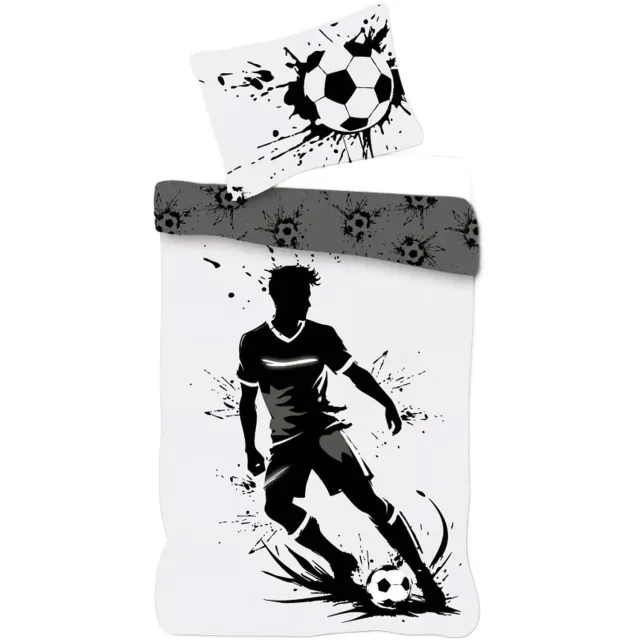 Brandmac Dekbedovertrek - voetbal zwart