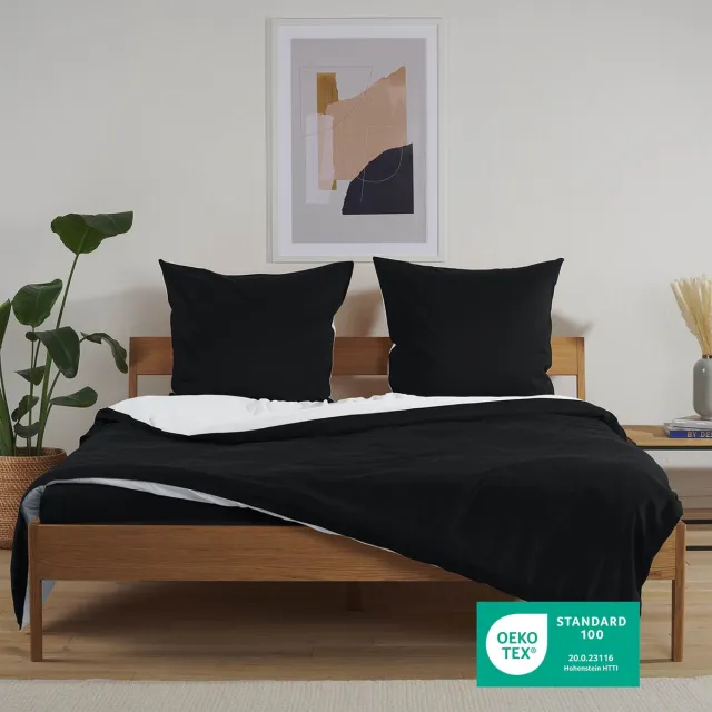 Blumtal Dekbedovertrek Set Tweekleurig - Luxe Beddengoed - 2 x Kussensloop - Zwart en Wit, foto 2