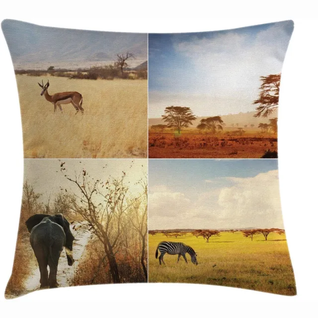 ABAKUHAUS Safari-kussenhoes – 40x40 cm – rits – multicolor Mehrfarbig