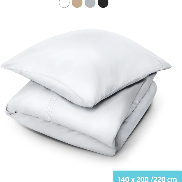 Dreamlab Dekbedovertrek set - 140 x 200/220 cm - Beddengoed met kussensloop - Een persoons - Vier seizoenen - Microvezel - Wit