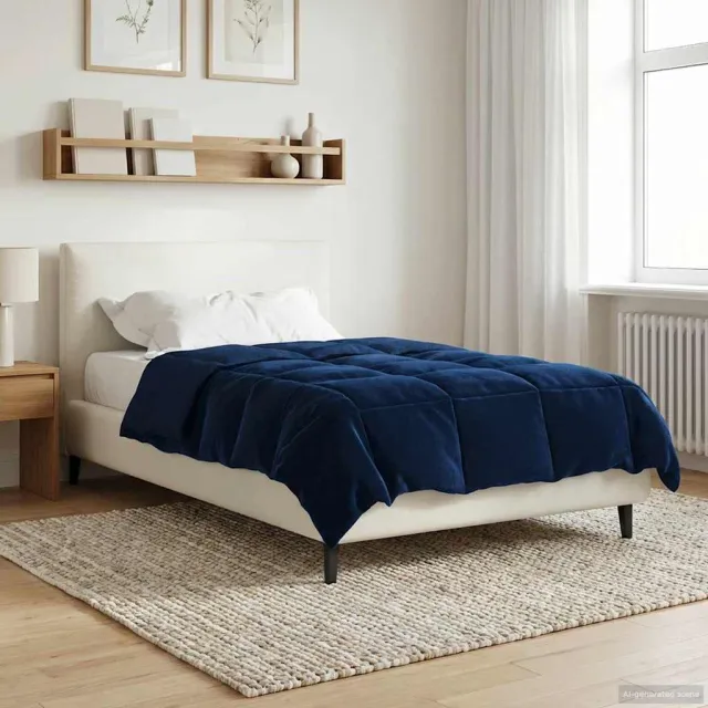 vidaXL Vol jaar dekbed 140 x 200 cm Microfiber (100% polyester) Blauw