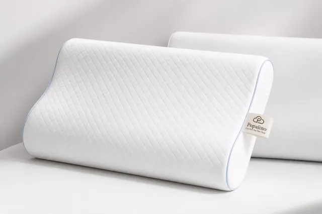 Popalino® Ergonomisch Hoofdkussen Nekklachten + Extra hoes - Slaapkussen tegen Nek & Rugpijn – Anti Snurk Kussen Traagschuim - Apneu kussen wit