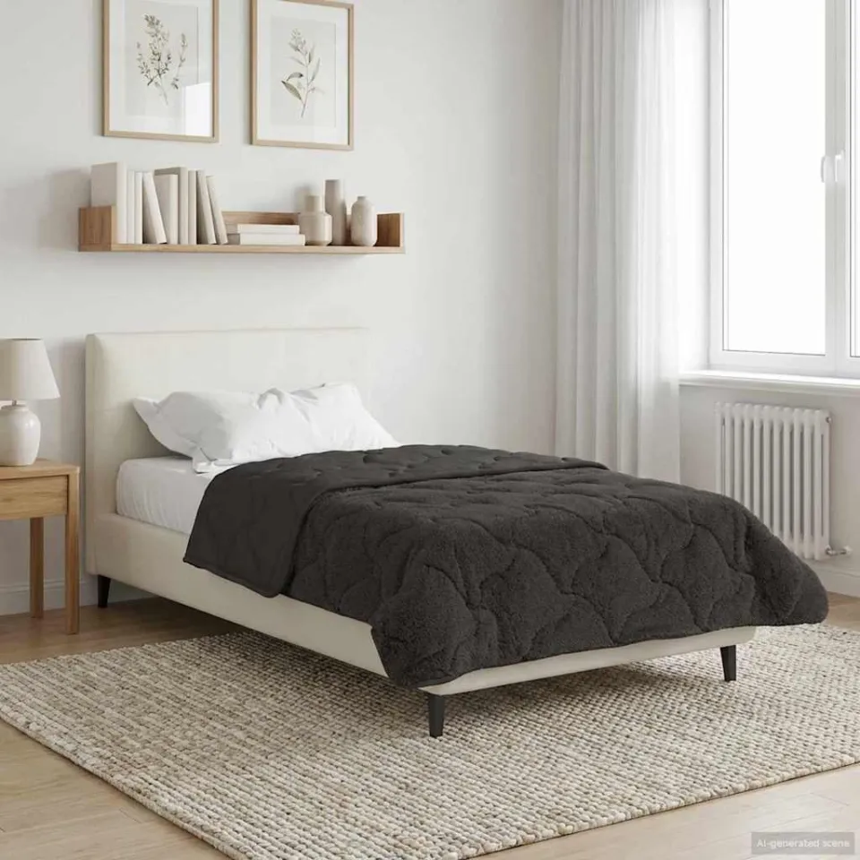 vidaXL Zomer Dekbed 135 x 200 cm Zomer Antraciet Ademend, foto 4