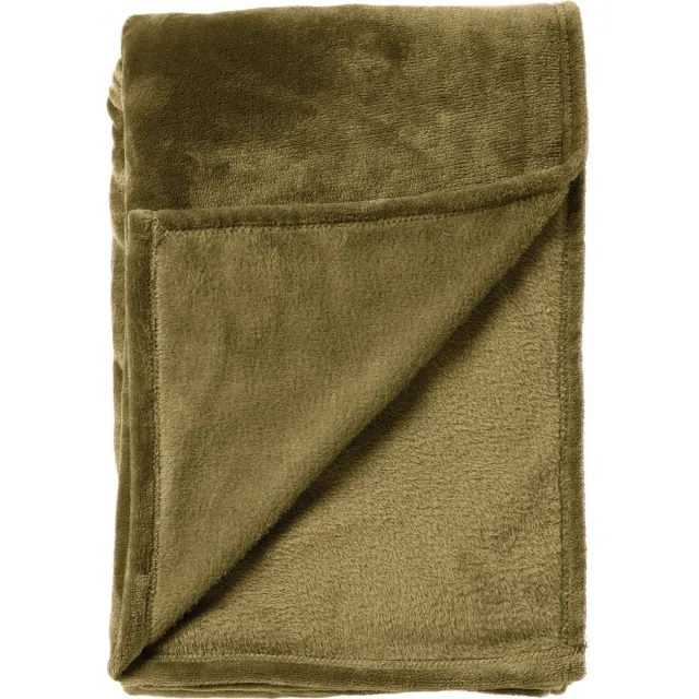 Dutch Decor MARLEY - plaid 150x200 cm - fleece deken - extra dik - Military Olive - groen Olijfgroen