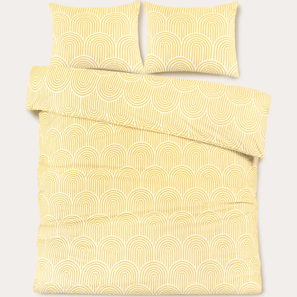 NOUS Living katoenen dekbedovertrek 2-persoons (200x220 cm) geel, foto 2