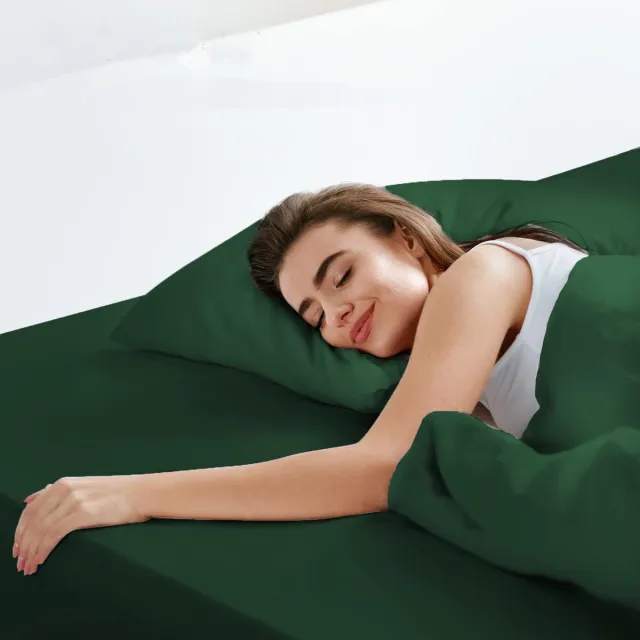 Ibenzoa Zacht en Ademend Hoeslaken van Hoogwaardige Jersey Katoen voor Luxe Slaapcomfort groen