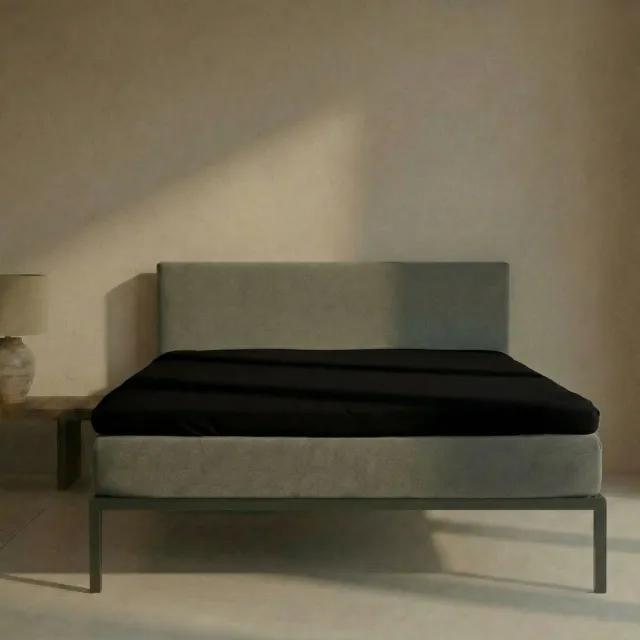 SENZA DONNA 180 GSM Topper hoeslaken Zwart - 160x220+20 cm