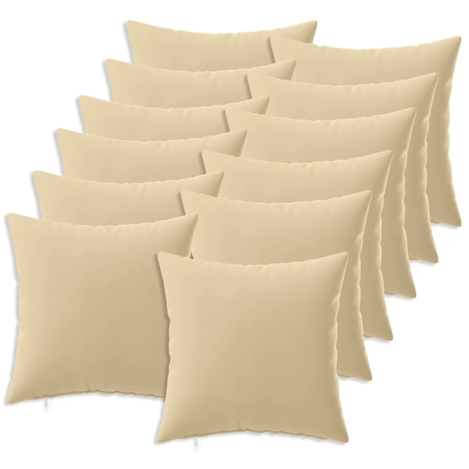 vidaXL Kussensloop 12 st HEERLEN Beige 50 x 50 cm Polyester, foto 3