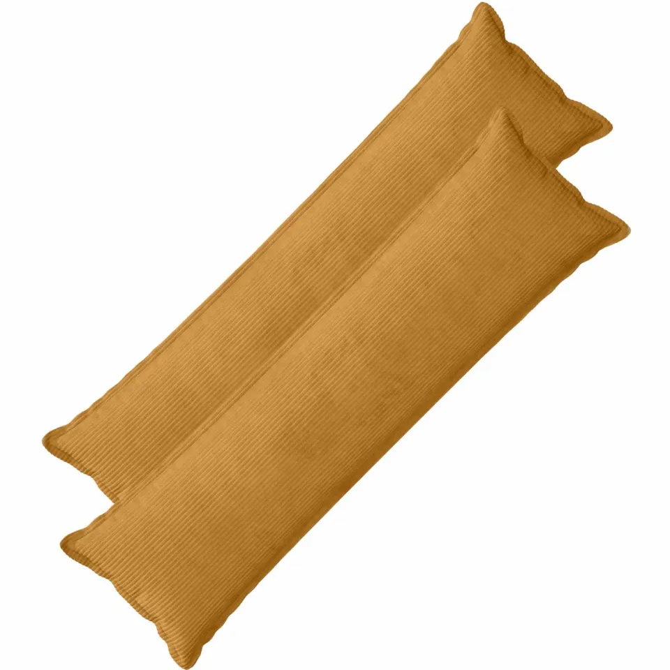 vidaXL Kussensloop 2 st HOUTEN Geel 40 x 145 cm corduroy, foto 3