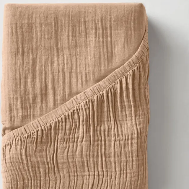 Zelesta Mousseline Hoeslaken - 140x200 cm - Terra - BSCI & OEKO-TEX