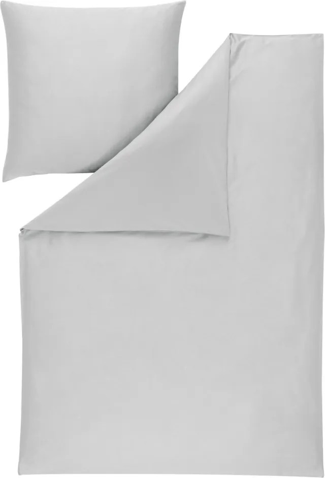 Estella Valetta - Dekbedovertrekset - Mako-katoensatijn - 200 x 220 cm - 3-delig Zilver