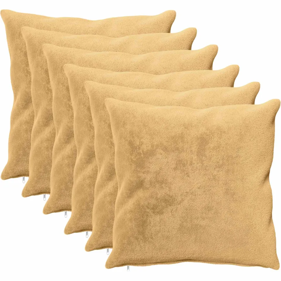 vidaXL Kussensloop 6 st HEERLEN Taupe 55 x 55 cm Flanel