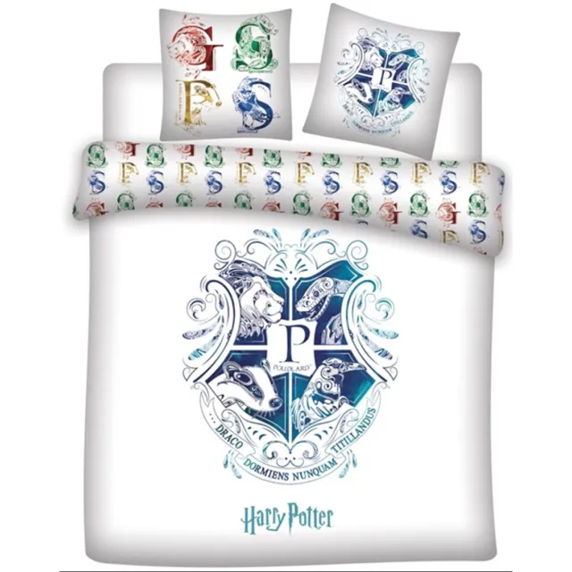 Harry Potter Dekbedovertrek – Hogwarts wit Polyester