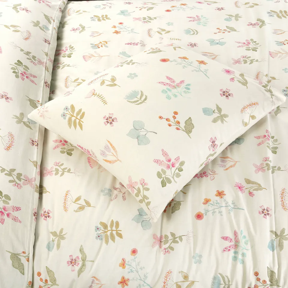 NOUS Living katoenen dekbedovertrek lits-jumeaux bloemenprint multi, foto 6