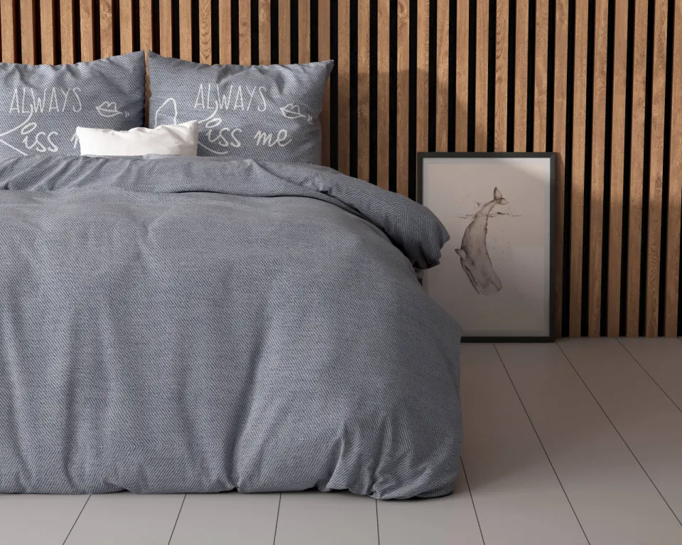 Sleeptime 2-persoons dekbedovertrek met print 200x220 cm - blauw, foto 2