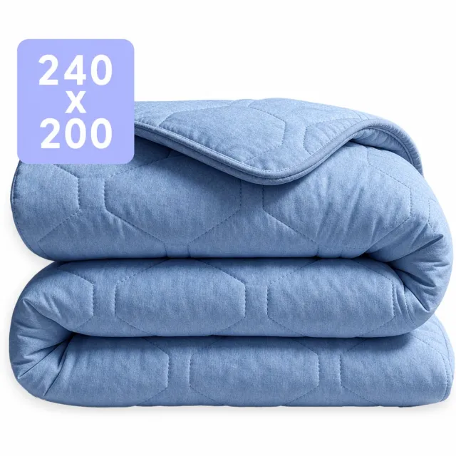 Happybed Dekbed zonder overtrek 240x200 - Wasbaar Dekbed - Bedrukt dekbed zonder hoes - Hoesloos Dekbed - Lits Jumeaux - Blue