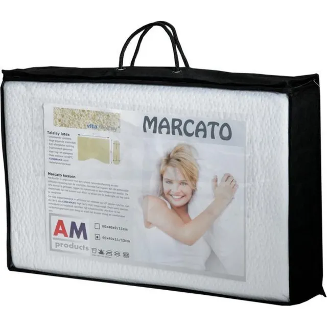 AM Products Talalay Marcato - Latex - Hoofdkussen - Wit - Soft - 9/11cm