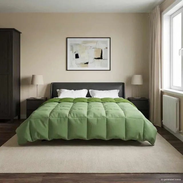 vidaXL Winter Dekbed 200 x 220 cm Winter Microfiber (100% polyester) Groen