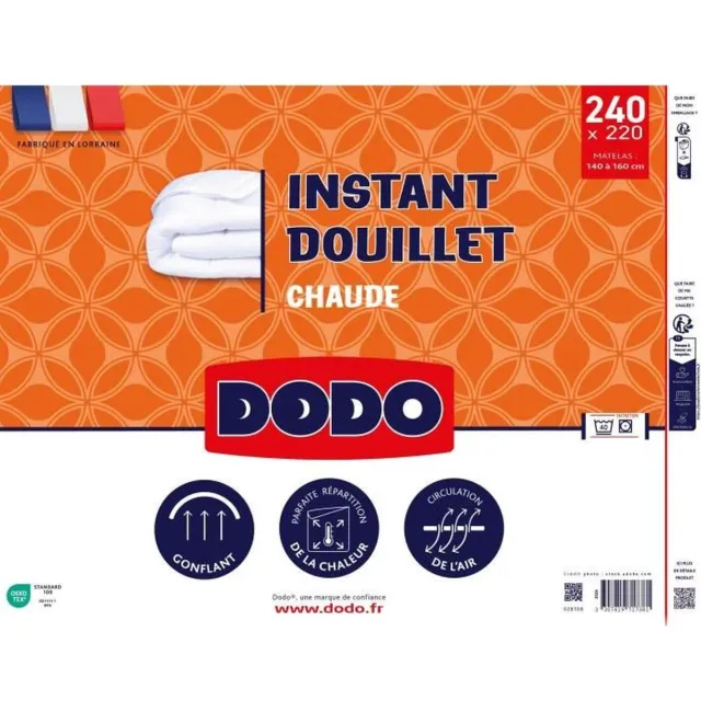 Dodo Instant douillet – 2-persoons deken – Warmte 300 g/m² Wit