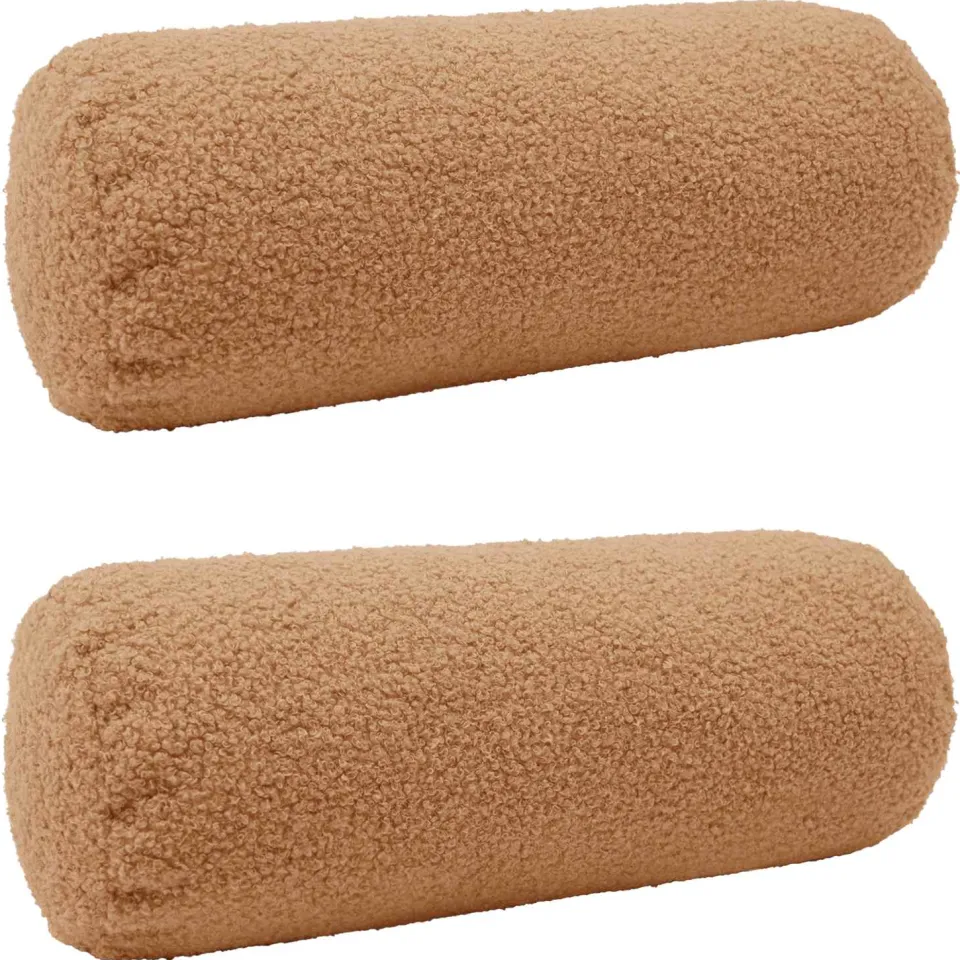 vidaXL Kussensloop 2 st HEERLEN Beige Ø 15 x 40 cm Bouclé, foto 3