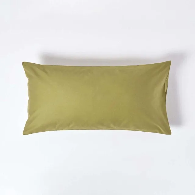 Homescapes Luxe Satijn Kussensloop 50x90 cm – Olijfgroen – 100% Egyptisch Katoen – Draaddichtheid 1000