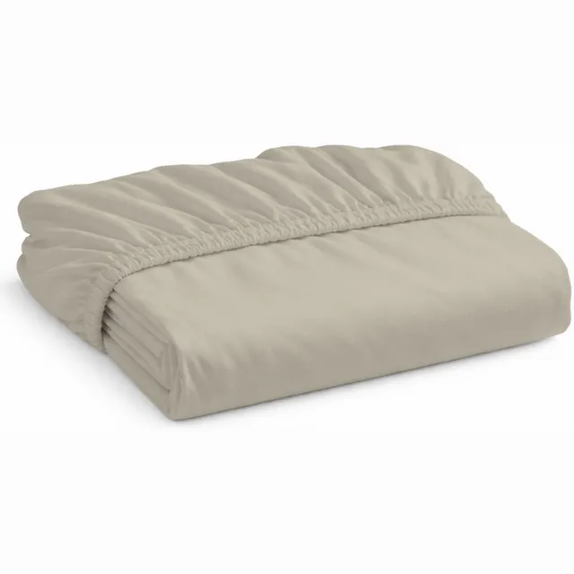 decoware Hoeslaken - Katoen - Zand - Elastisch - 160x200 cm - Geschikt voor matrassen tot 25 cm