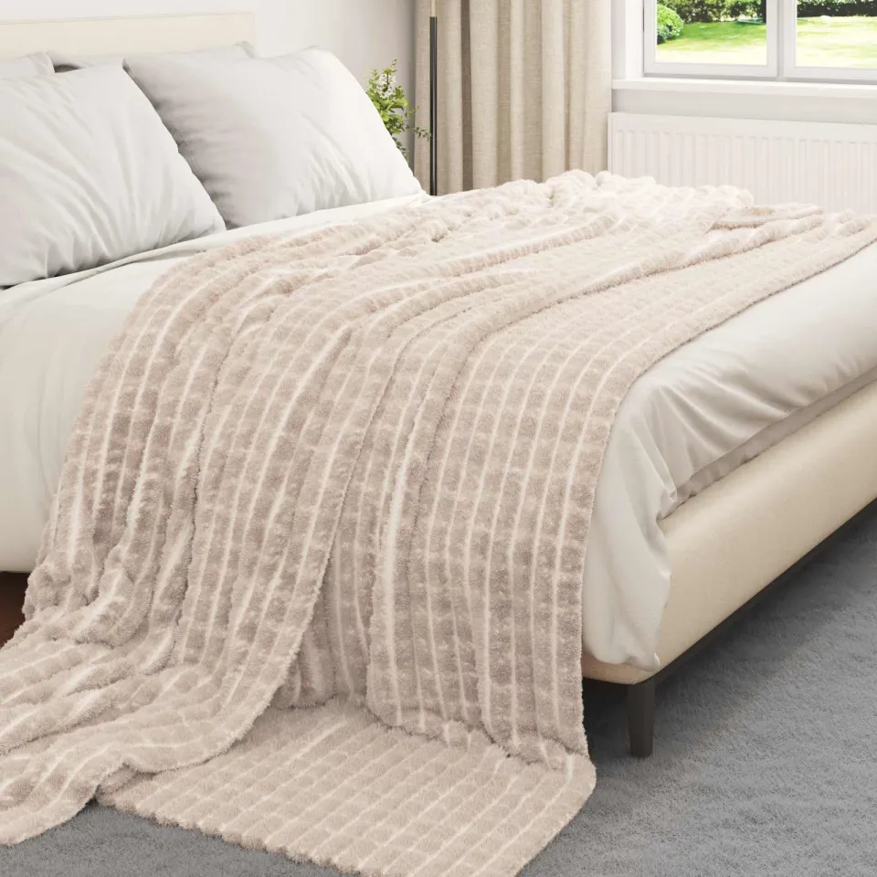 vidaXL Kleden 6 st Beige 240 x 220 cm 8,24 kg Fleece, foto 3