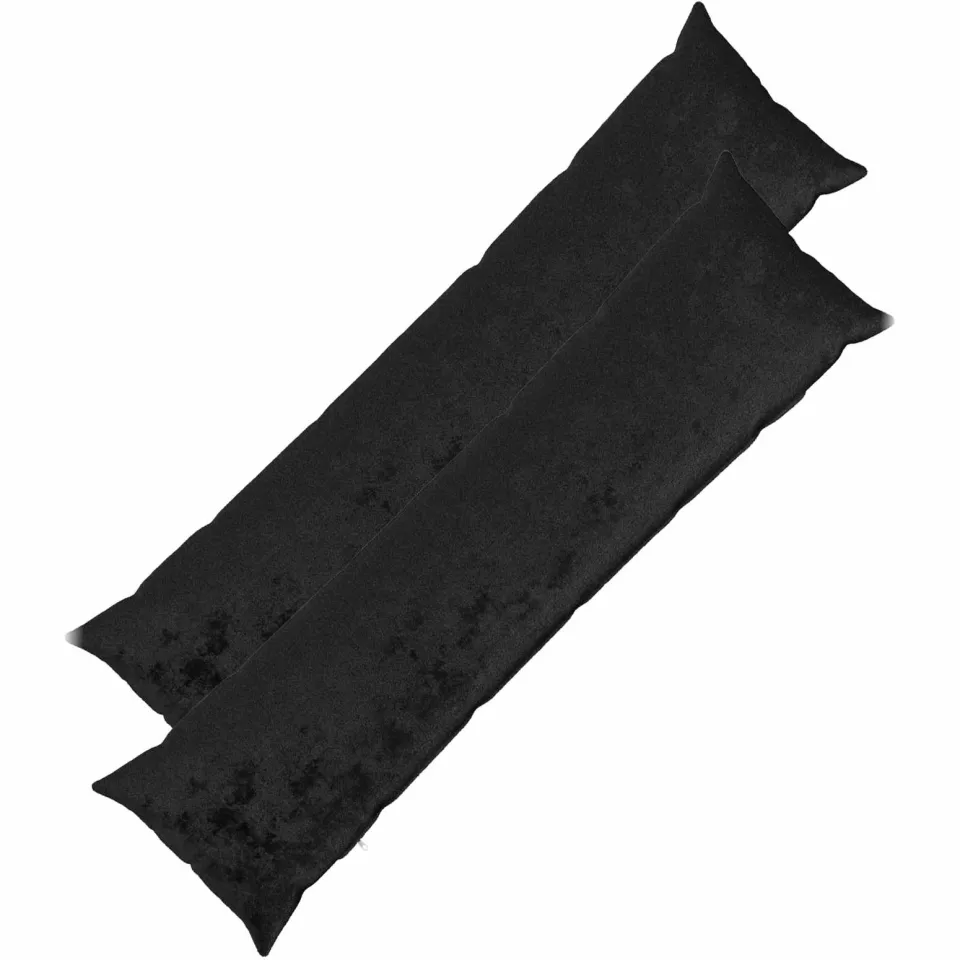 vidaXL Kussensloop 2 st HEERLEN Zwart 40 x 145 cm Flanel