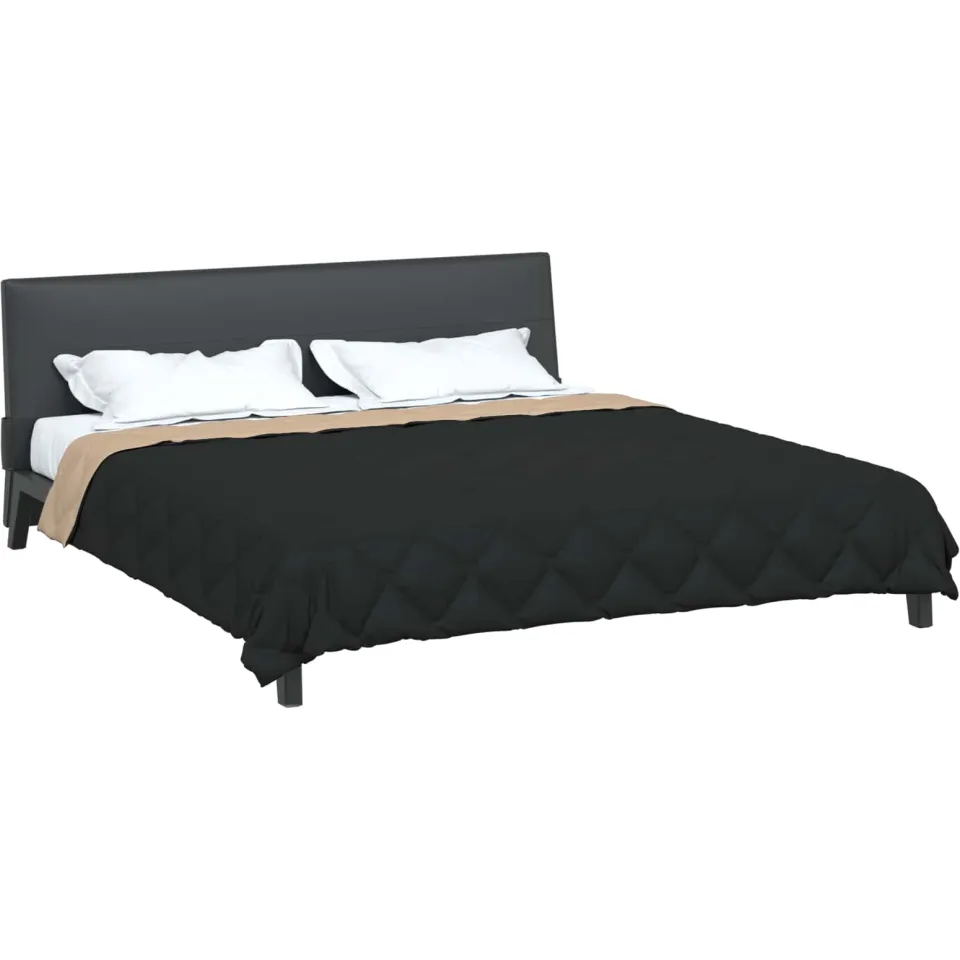 vidaXL Zomer Dekbed 240 x 200 cm 200 gsm Microvezel Zwart en Taupe, foto 2