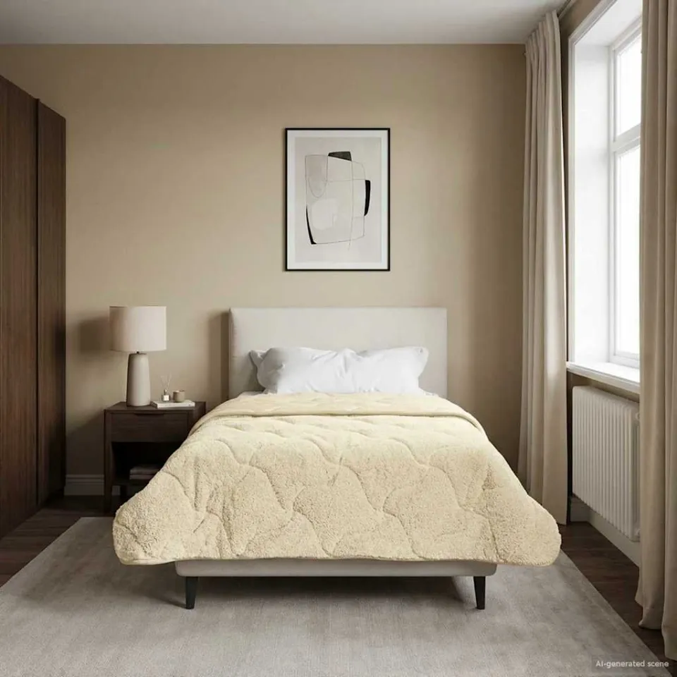 vidaXL Zomer Dekbed 155 x 220 cm Zomer Crèmekleurig Ademend, foto 4