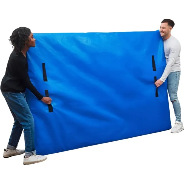 Alevaro 180x200cm Matras Beschermhoes met Rits voor Verhuizen en Opslag - Max. Dikte 30cm - Matrashoes - Matrasbeschermer - Matras opberghoes - Waterafstotend - Stofvrij - Met 8 Handgrepen Blauw