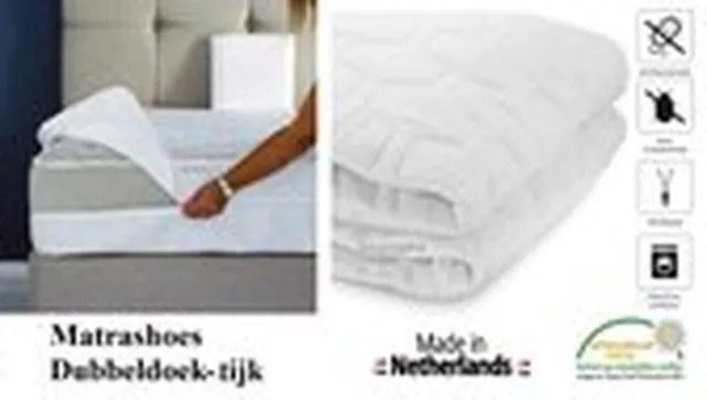 Royal meubel center.NL Matrashoes (Dubbeldoek tijk) 140x210 Dikte 26 cm Anti-allergische Wasbare hoes met rits Royalmeubelcenter.nl ® wit