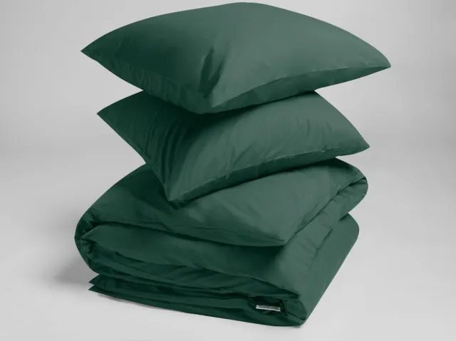 Yumeko dekbedovertrek percal katoen bosgroen 200x200 + 2/60x70 - Bio, eco & fairtrade Forest Green