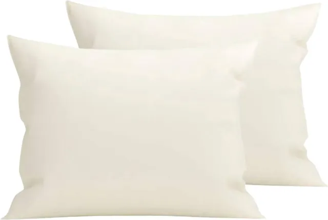 Droomtextiel Percale Katoen Kussenslopen Ivoor - 60x70 cm - 2 Stuks - Hoogwaardige Kwaliteit